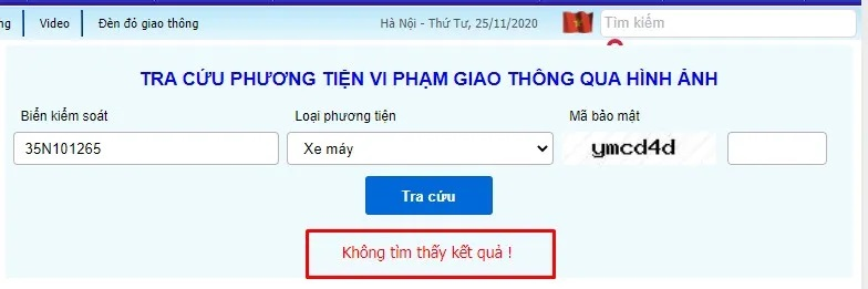 Xem phạt nguội thông qua csgt.vn