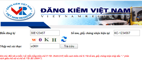Kiểm tra phạt nguội tại cục đăng kiểm Việt Nam