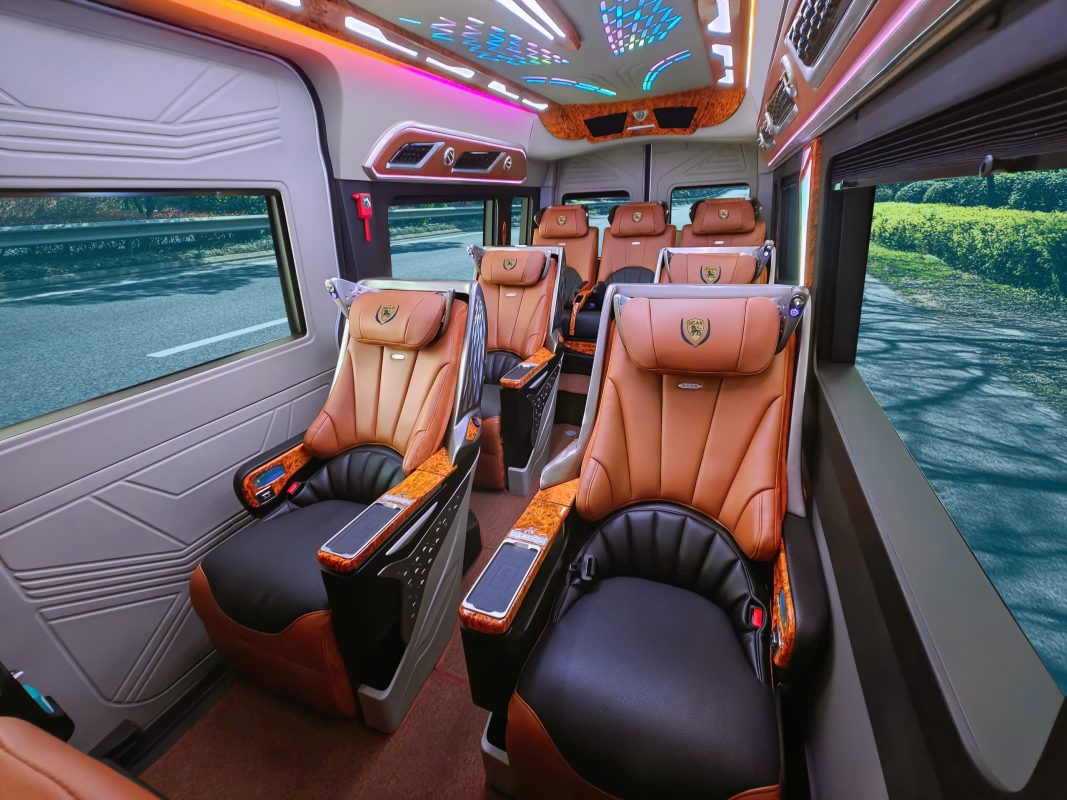 Nội thất xe limousine 9 chỗ sang trọng, đẳng cấp